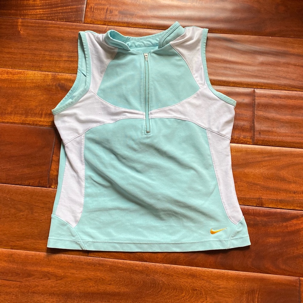 SOLD  - 🎾⛳️ Vntg Y2K Nike Dry Fit Aqua Athletic Tank Top S - Picture 2 of 5